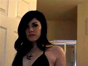 Delightsome brunette hair sucks her boyfriend on livecam
