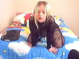 Aged golden-haired sucks and bonks her darksome paramour at home in her bedroom