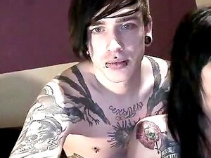 Cute emo teen Emily drives a sex toy in and out of her aching snatch