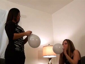 Cute Cougars Have Fun Playing And Bubbling Balloons In A Reality Shoot Porn
